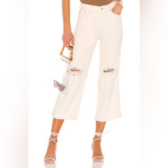 Free People Ranger Wide Leg Jeans in White - Picture 10 of 10